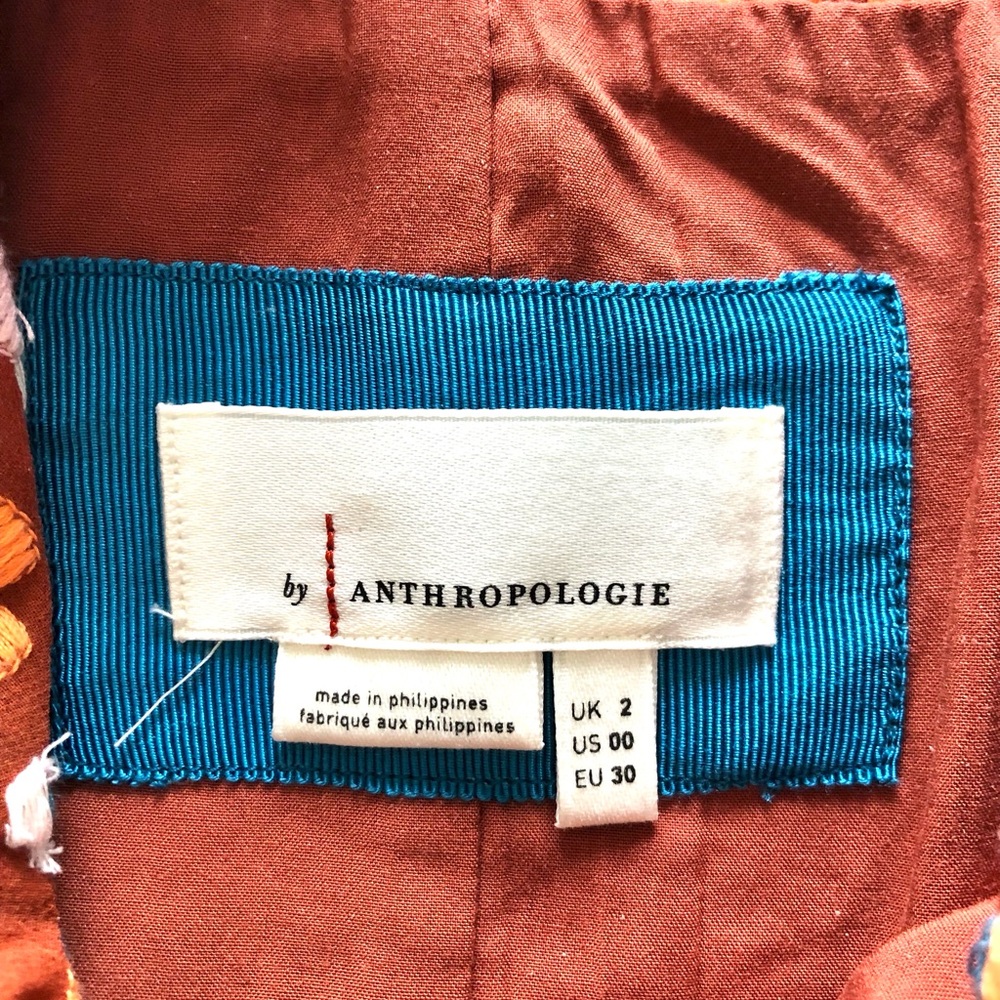 NWOT Anthropology Boho Tile-Embroidered Maxi Skirt in Rust - Picture 2 of 9